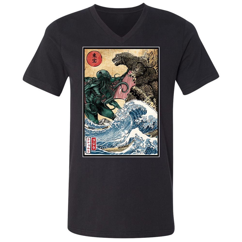 Unisex V-Neck T-Shirt - F1AY3XDG - Black - 1