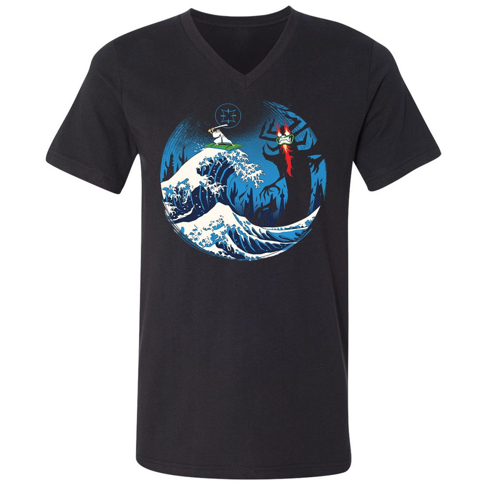 Unisex V-Neck T-Shirt - 4GNP7PWM - Black - 1