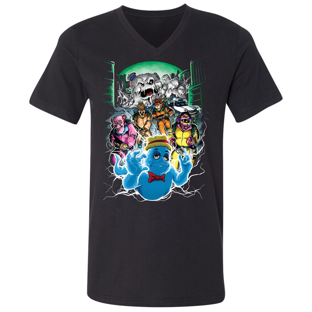 Unisex V-Neck T-Shirt - 5W6GQ8BN - Black - 1