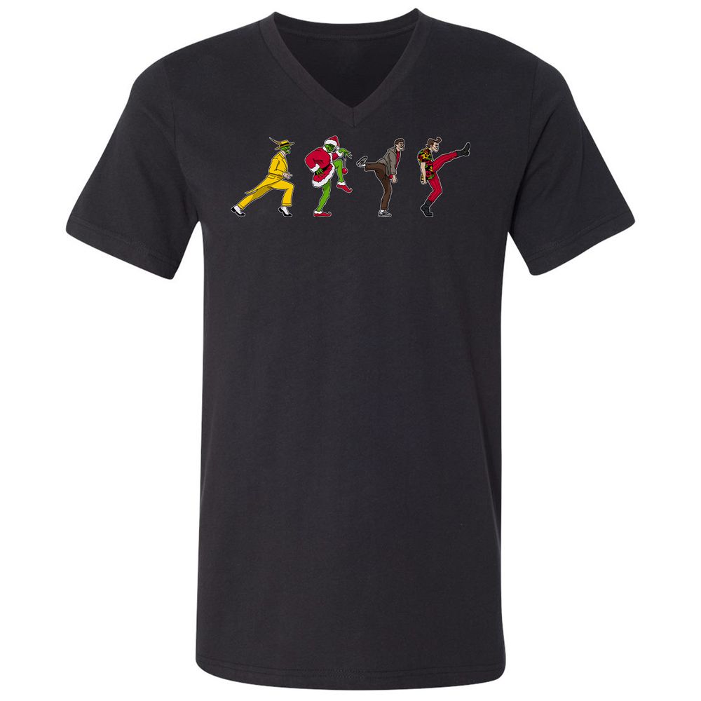 Unisex V-Neck T-Shirt - 8WZADCNJ - Black - 1