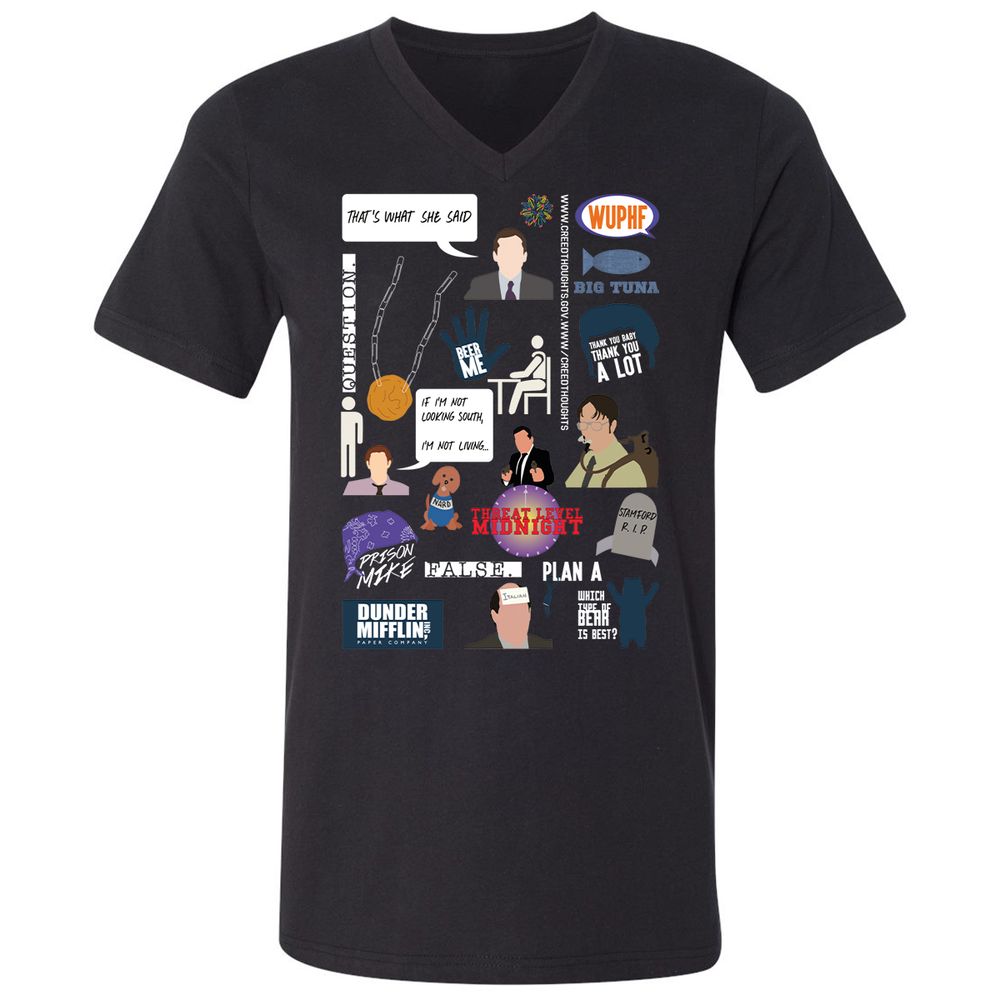 Unisex V-Neck T-Shirt - 5J31261M - Black - 1