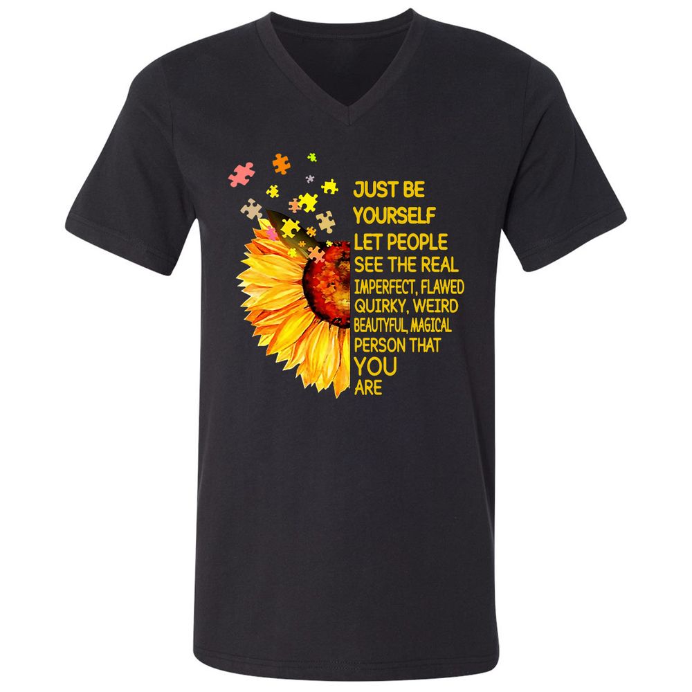Unisex V-Neck T-Shirt - MM3Y337K - Black - 1