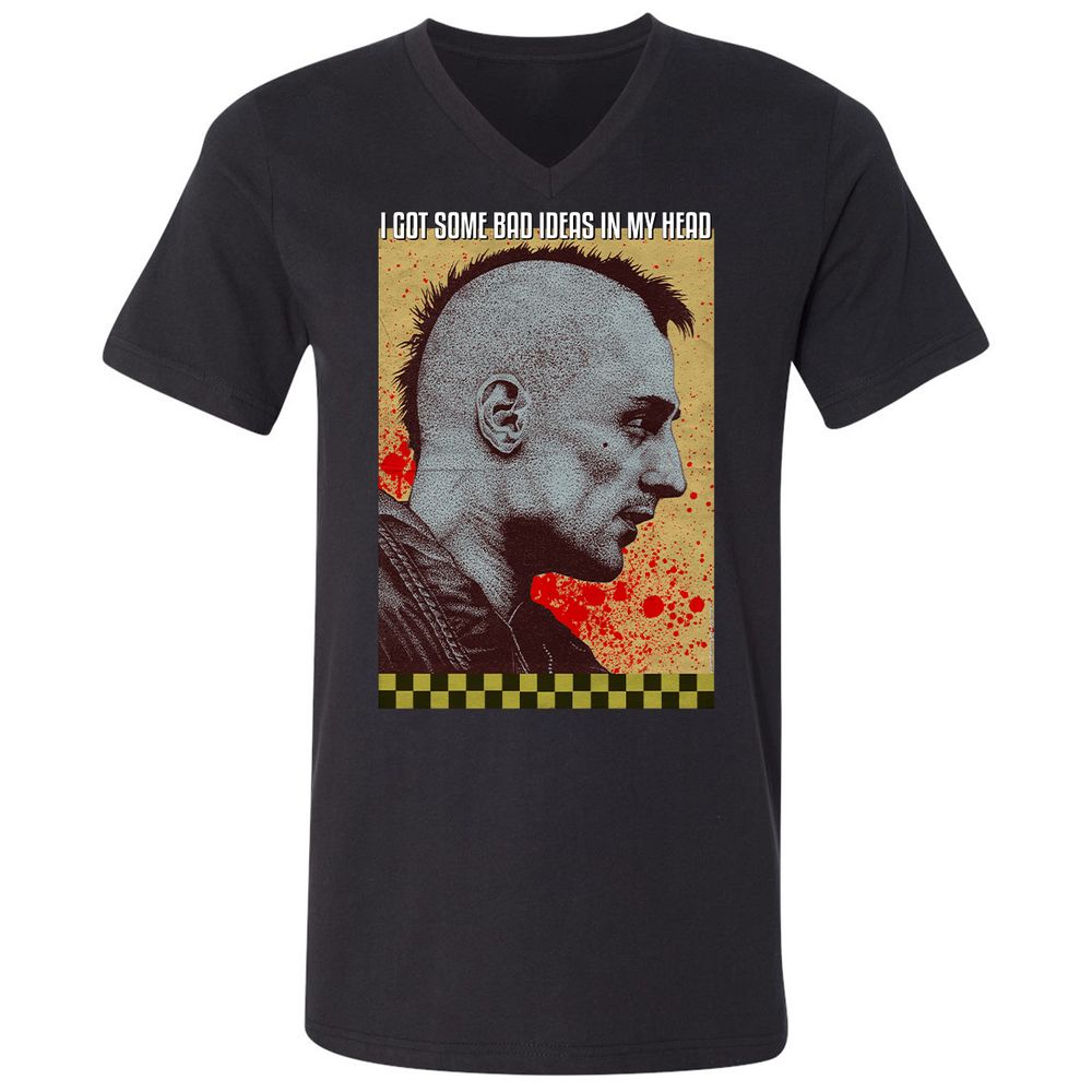Unisex V-Neck T-Shirt - WHZK5HNE - Black - 1