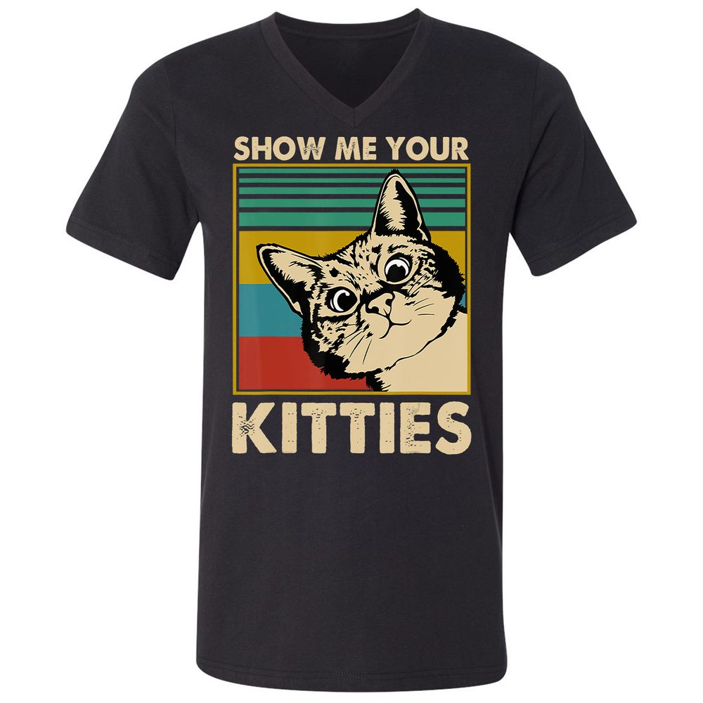 Unisex V-Neck T-Shirt - U6K3JDLX - Black - 1