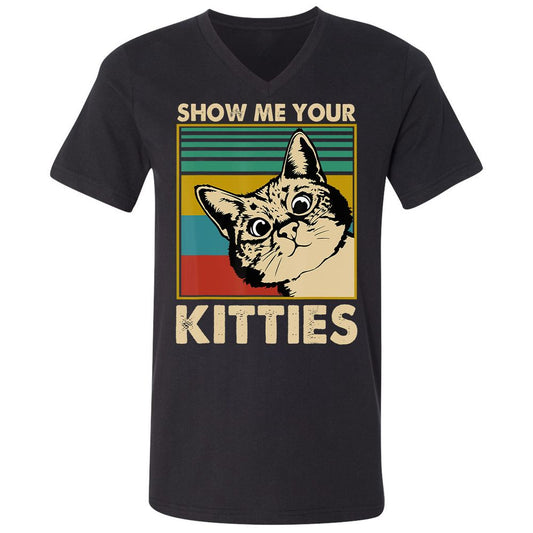 Unisex V-Neck T-Shirt - U6K3JDLX - Black - 1