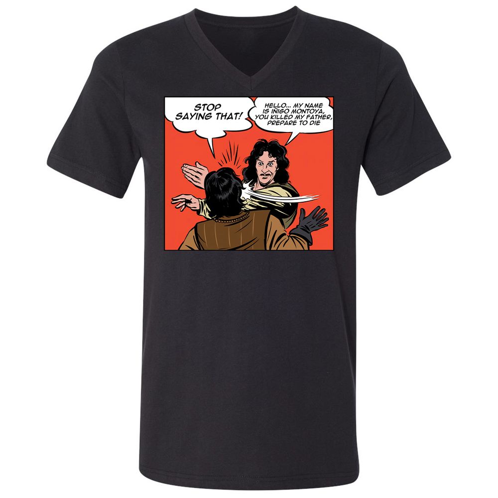 Unisex V-Neck T-Shirt - P96KFTP5 - Black - 1