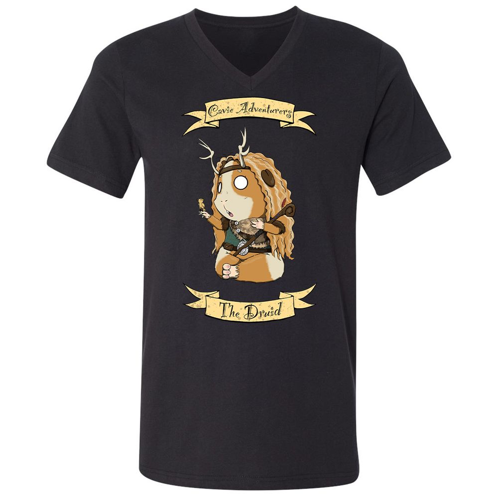 Unisex V-Neck T-Shirt - AG9UHTPF - Black - 1