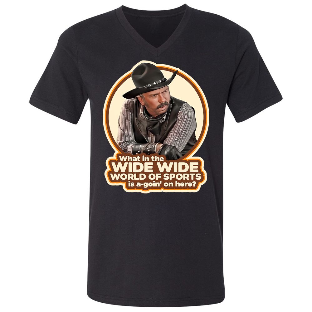 Unisex V-Neck T-Shirt - 35YS9WUT - Black - 1