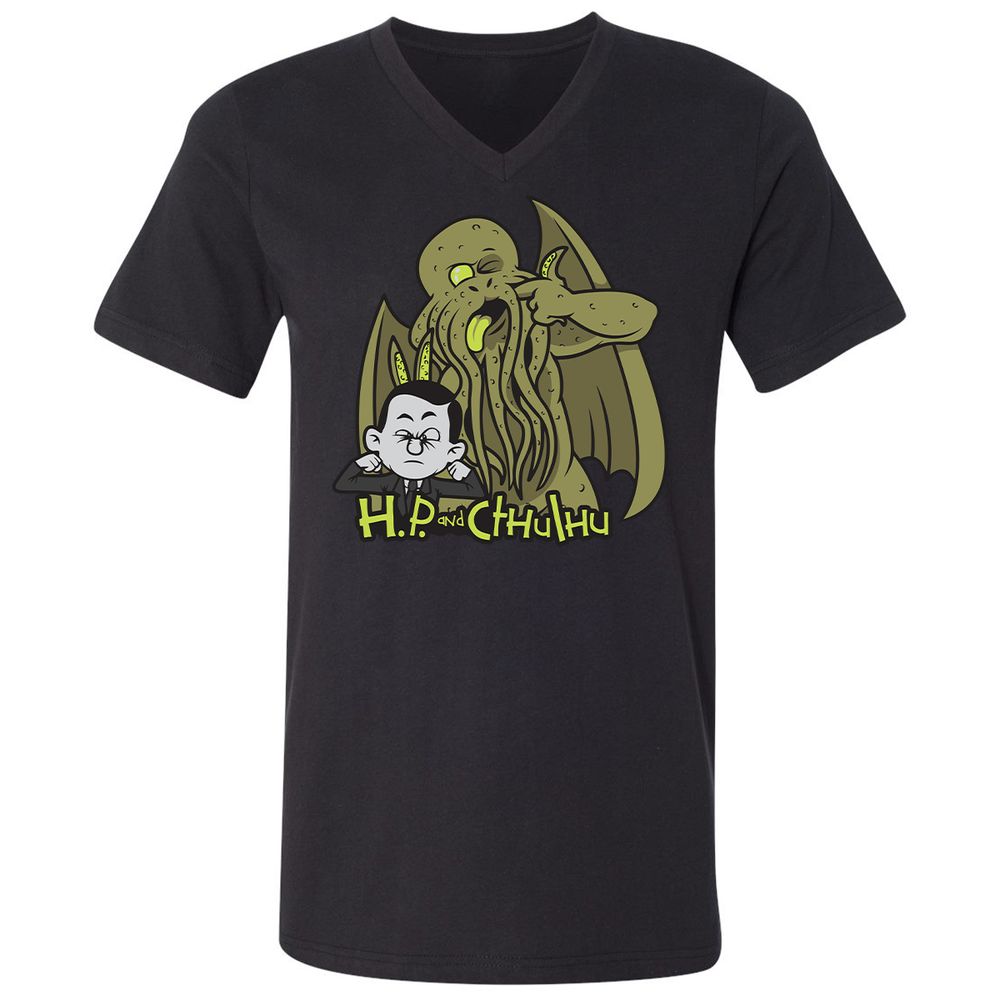 Unisex V-Neck T-Shirt - ES1C7PW3 - Black - 1
