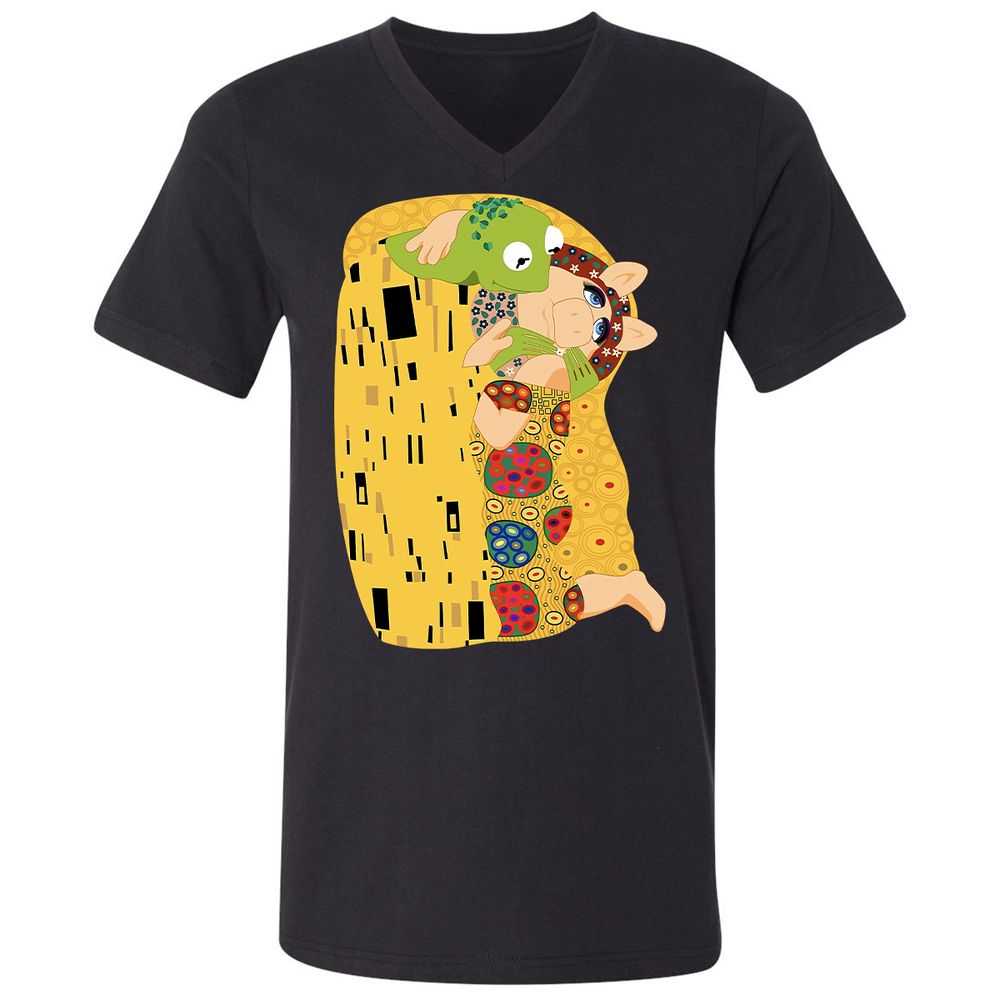 Unisex V-Neck T-Shirt - H1HMBCZ6 - Black - 1