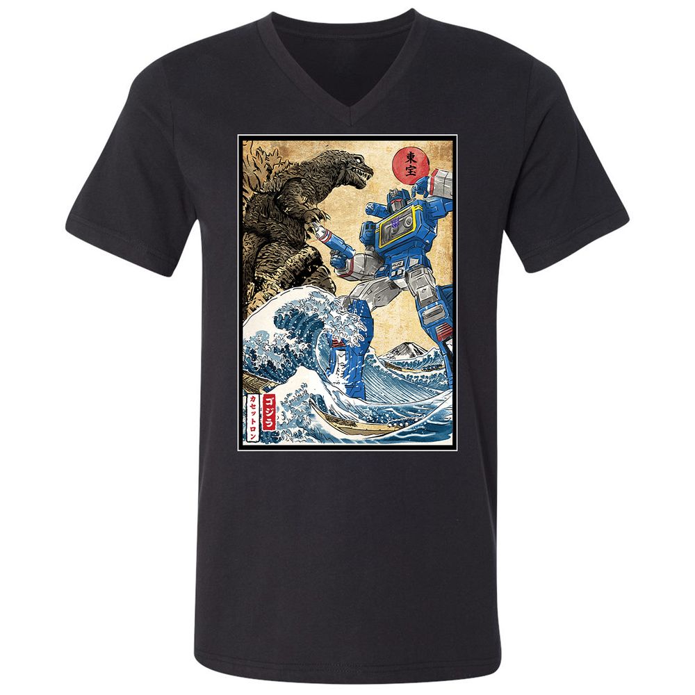 Unisex V-Neck T-Shirt - R58T1AH8 - Black - 1