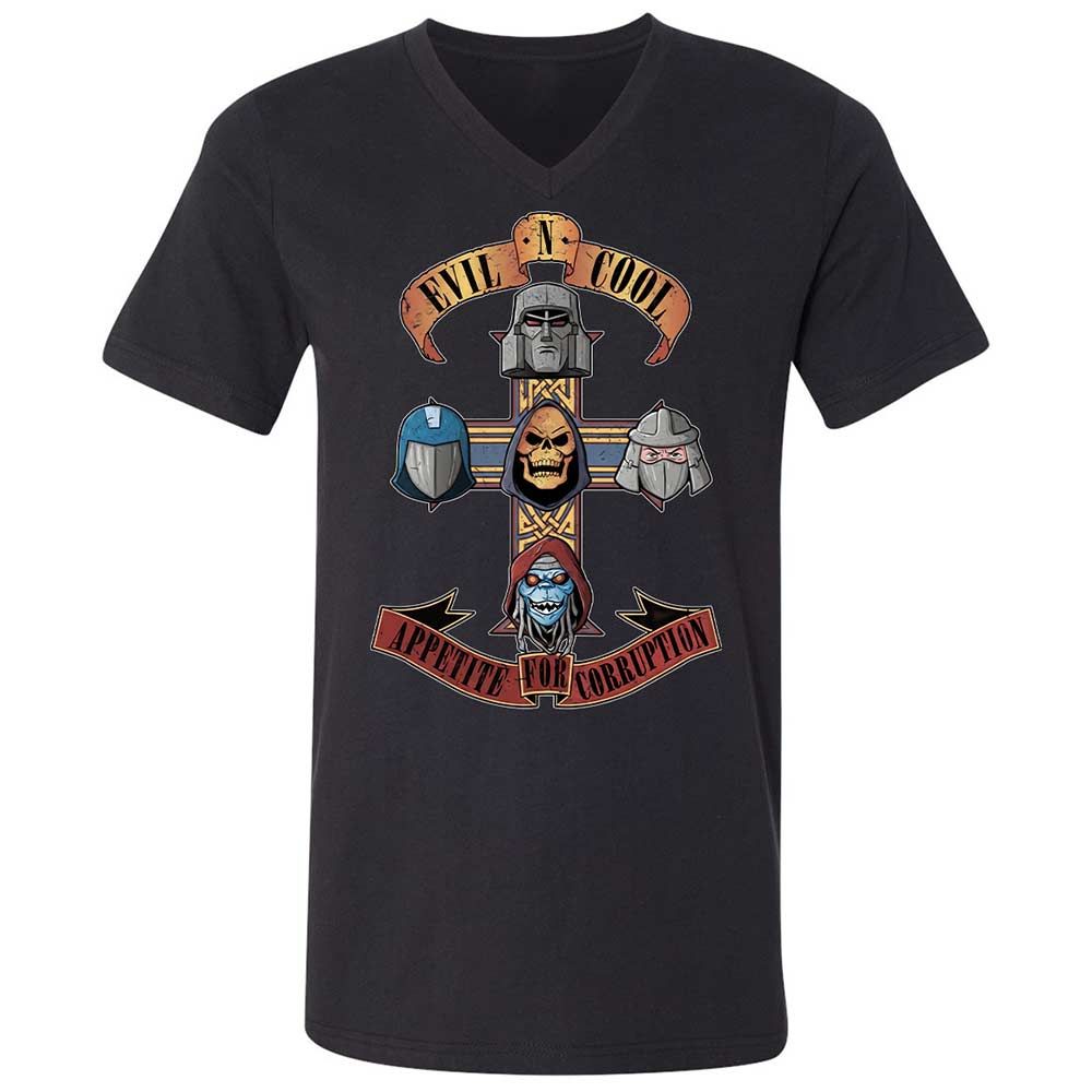 Unisex V-Neck T-Shirt - X9VN7665 - Black - 1