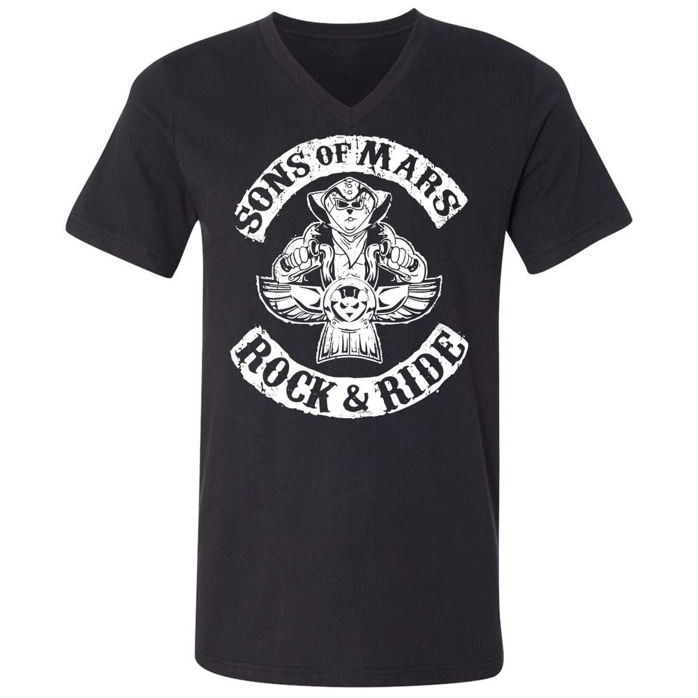 Unisex V-Neck T-Shirt - ZUHNMGB4 - Black - 1
