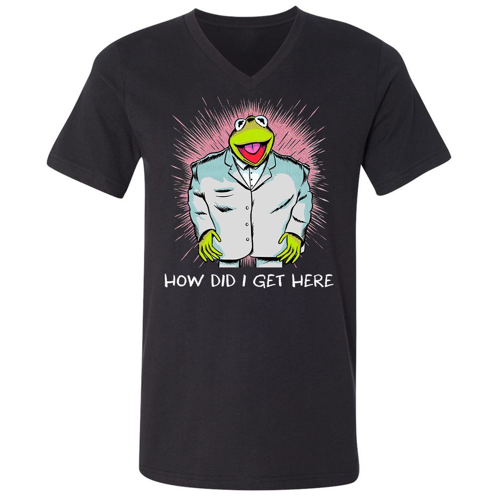 Unisex V-Neck T-Shirt - RMLZ74XY - Black - 1