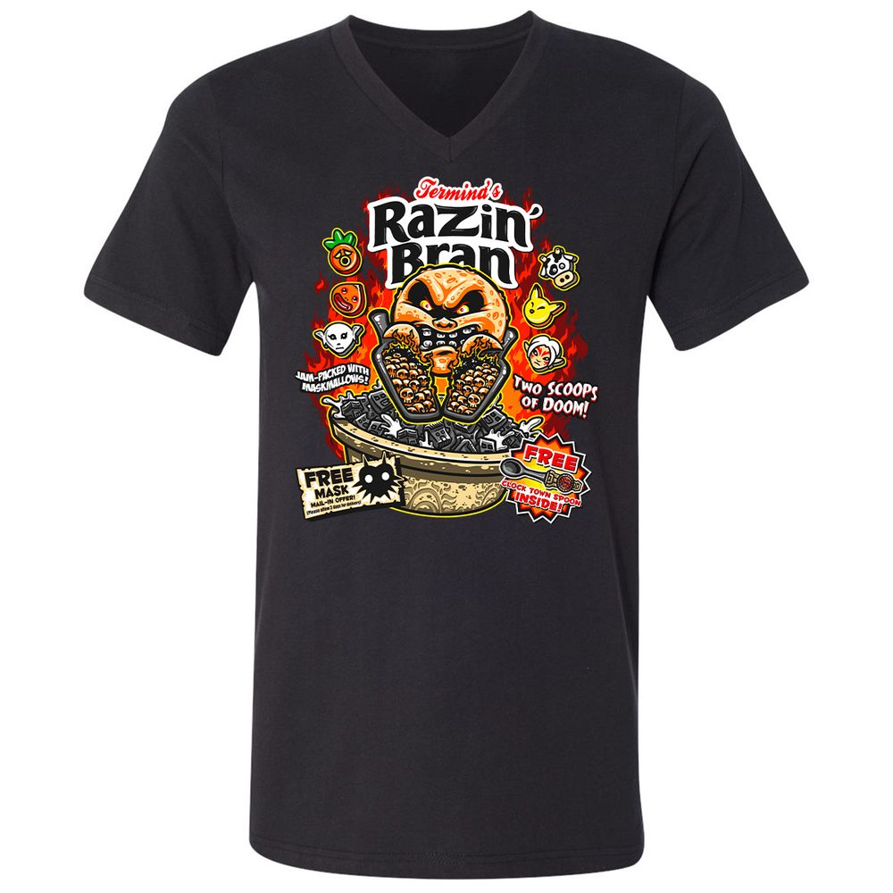 Unisex V-Neck T-Shirt - DCUXZQNJ - Black - 1