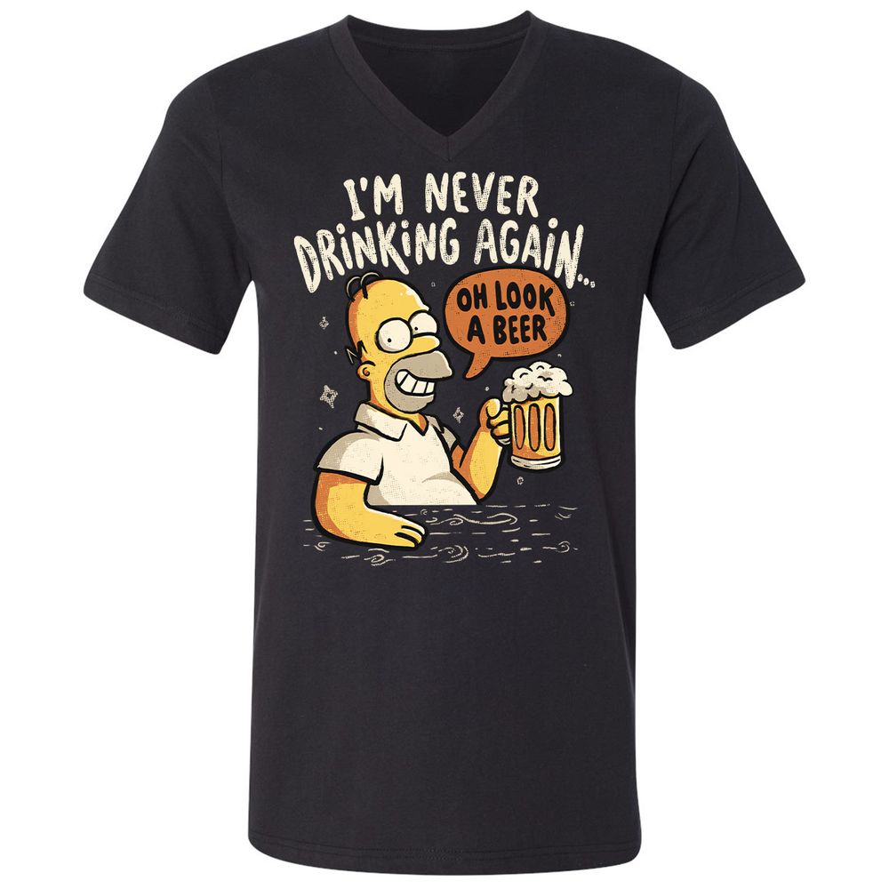 Unisex V-Neck T-Shirt - 2RRHGG28 - Black - 1