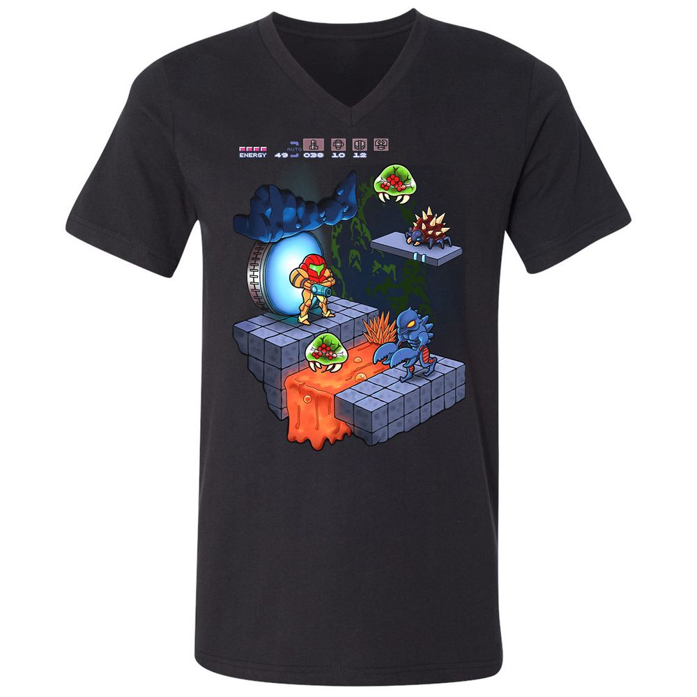 Unisex V-Neck T-Shirt - K3GPFWZM - Black - 1
