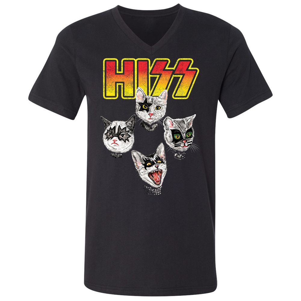 Unisex V-Neck T-Shirt - GQM746DC - Black - 1