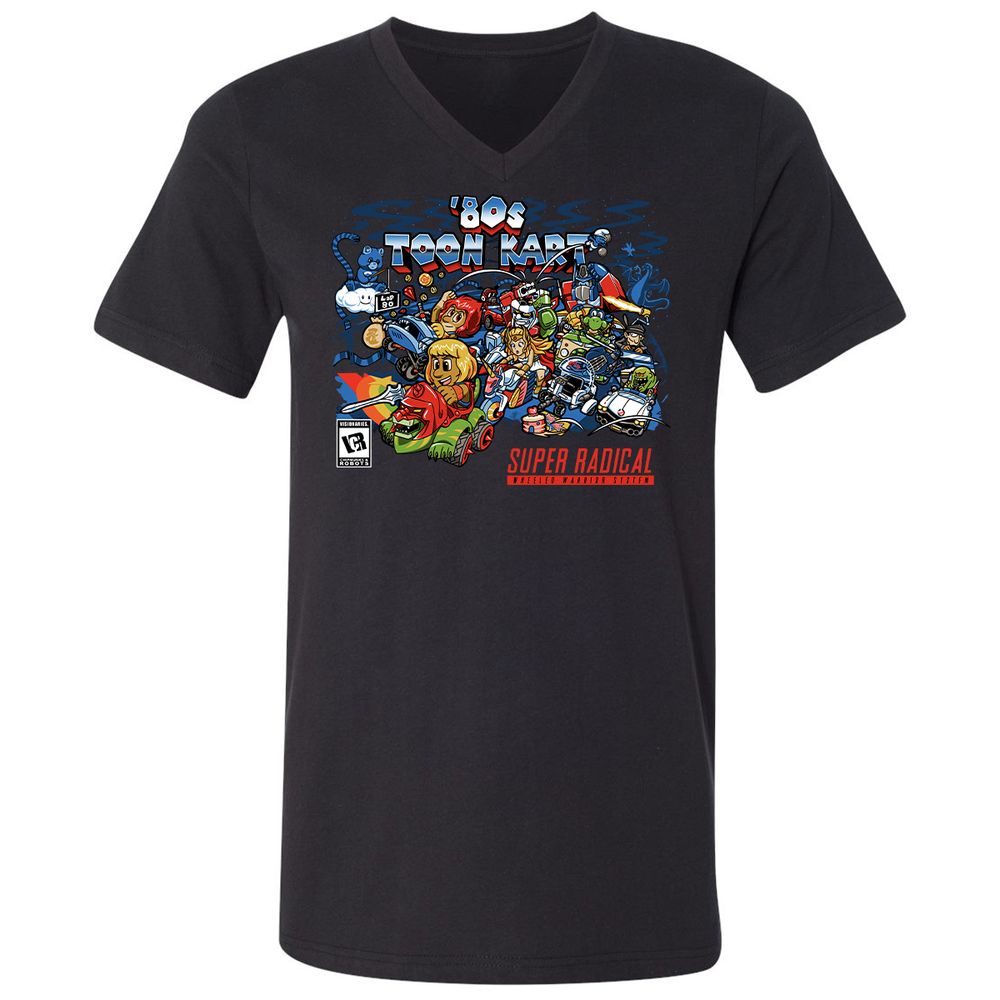 Unisex V-Neck T-Shirt - TPKSPVQM - Black - 1