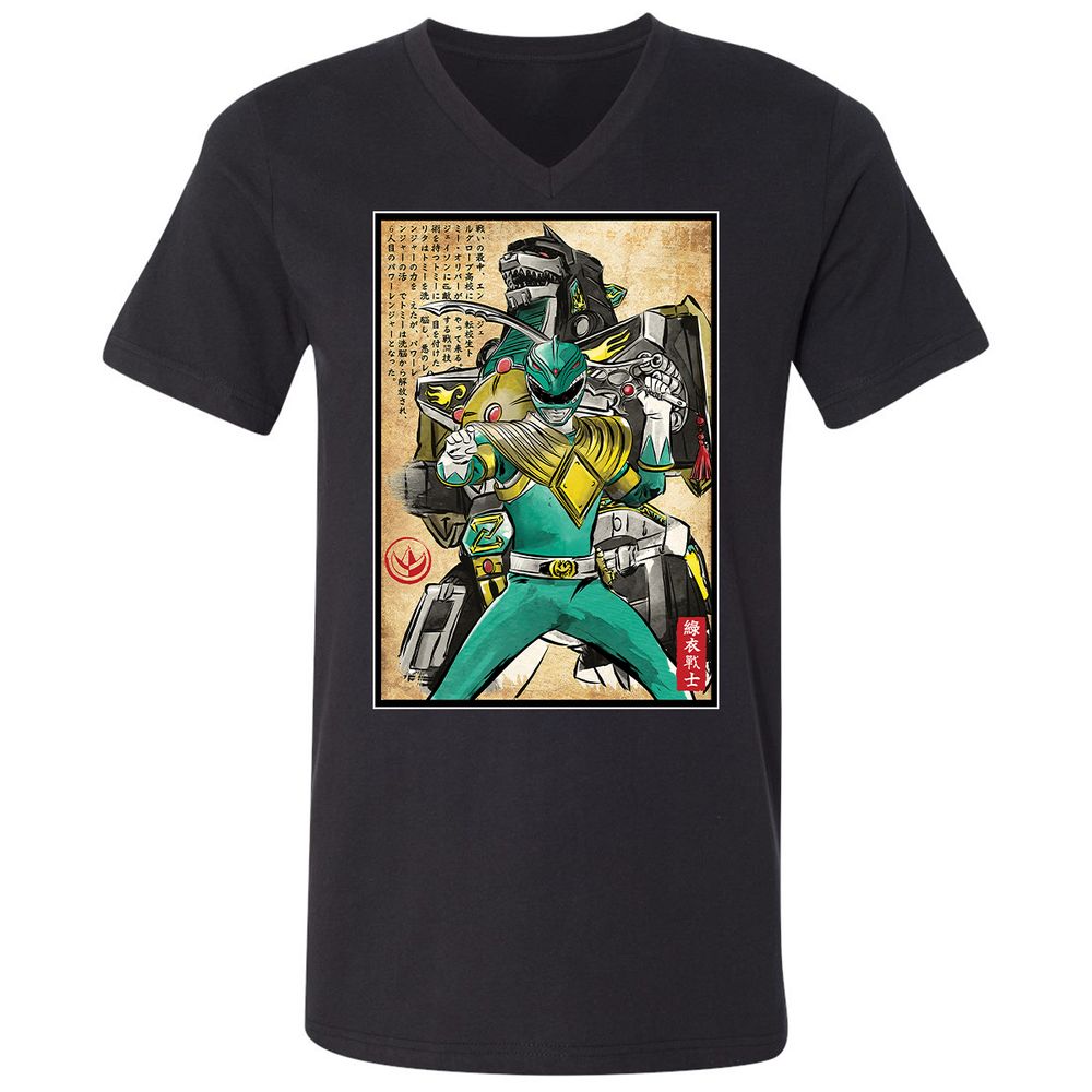 Unisex V-Neck T-Shirt - DZQ78WQ7 - Black - 1
