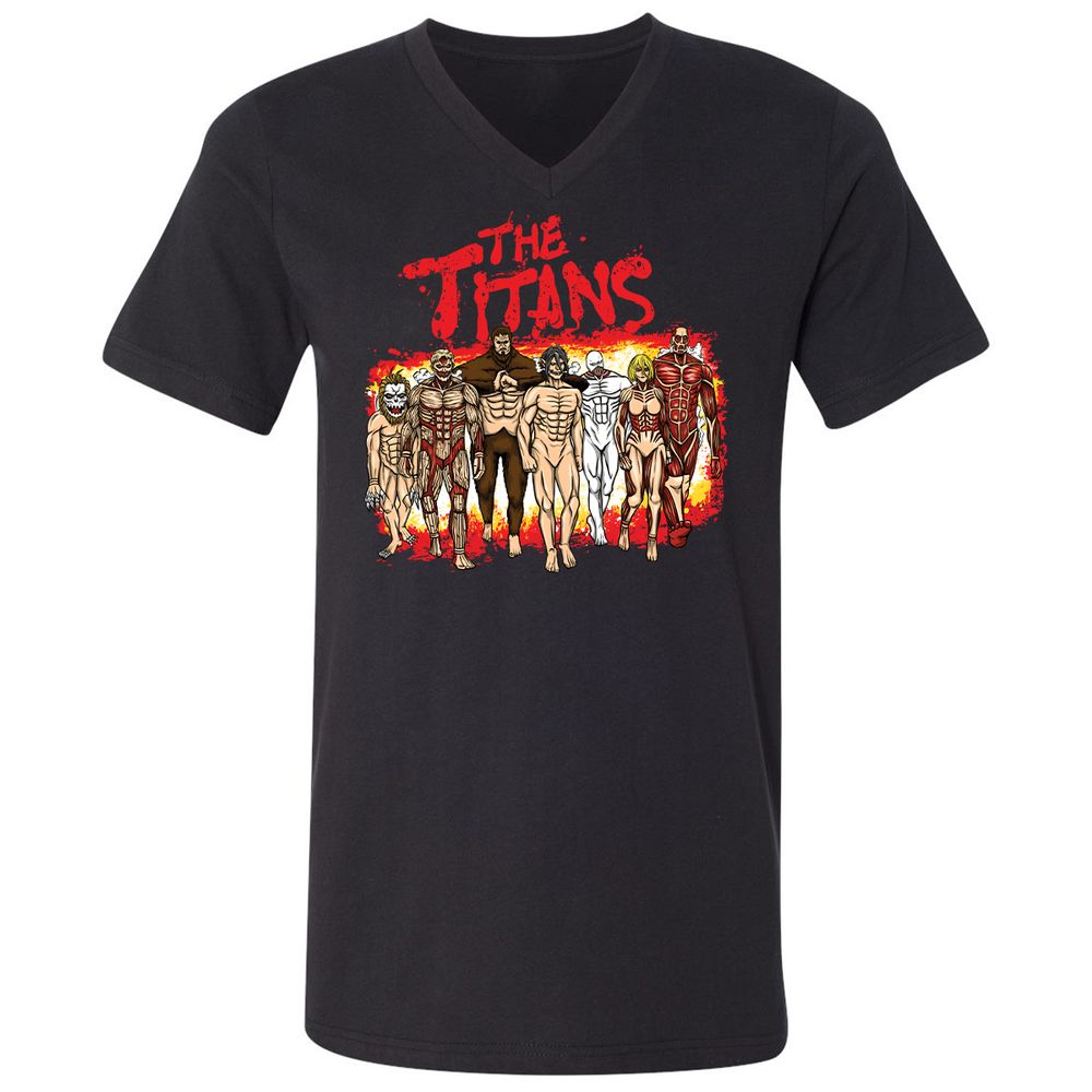 Unisex V-Neck T-Shirt - U3ZXK42X - Black - 1