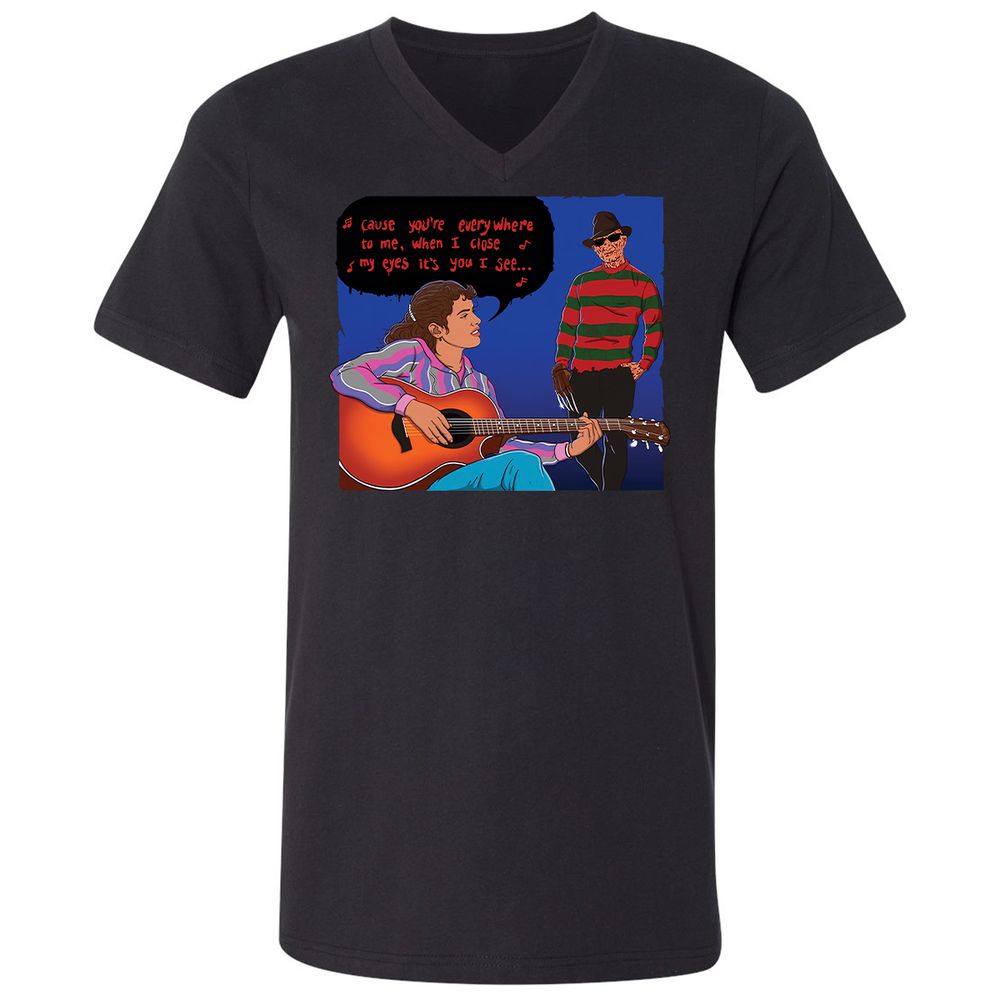 Unisex V-Neck T-Shirt - 9Z9Q9LC5 - Black - 1