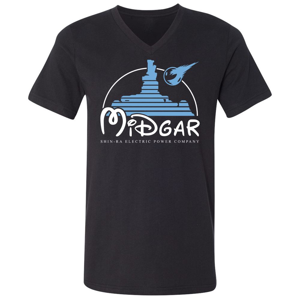 Unisex V-Neck T-Shirt - QW8YAVFE - Black - 1