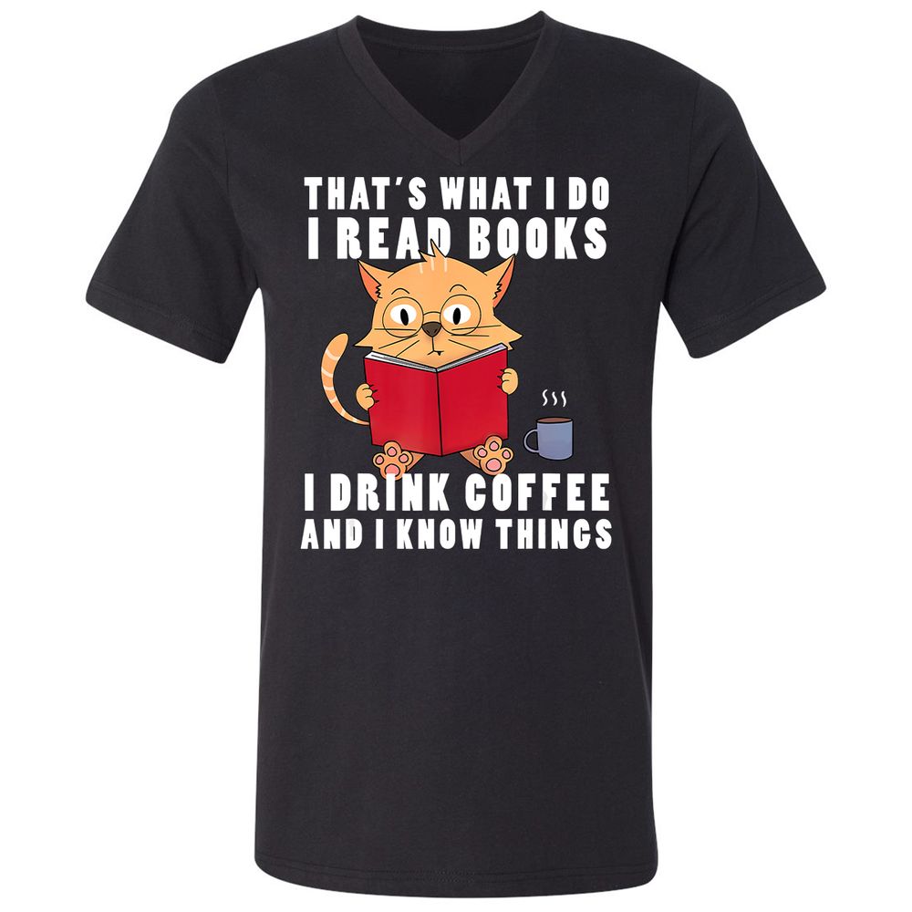 Unisex V-Neck T-Shirt - R2HNWBZJ - Black - 1