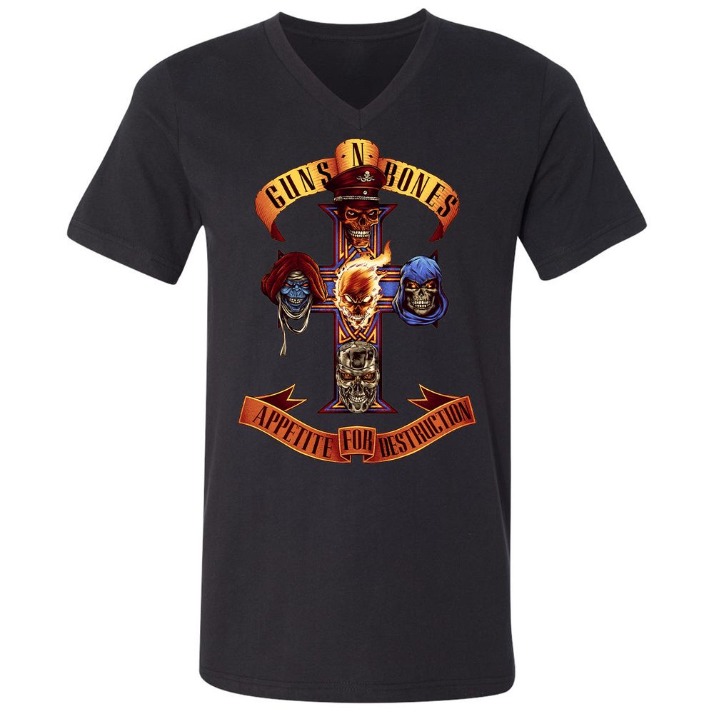 Unisex V-Neck T-Shirt - B4HSGPCG - Black - 1