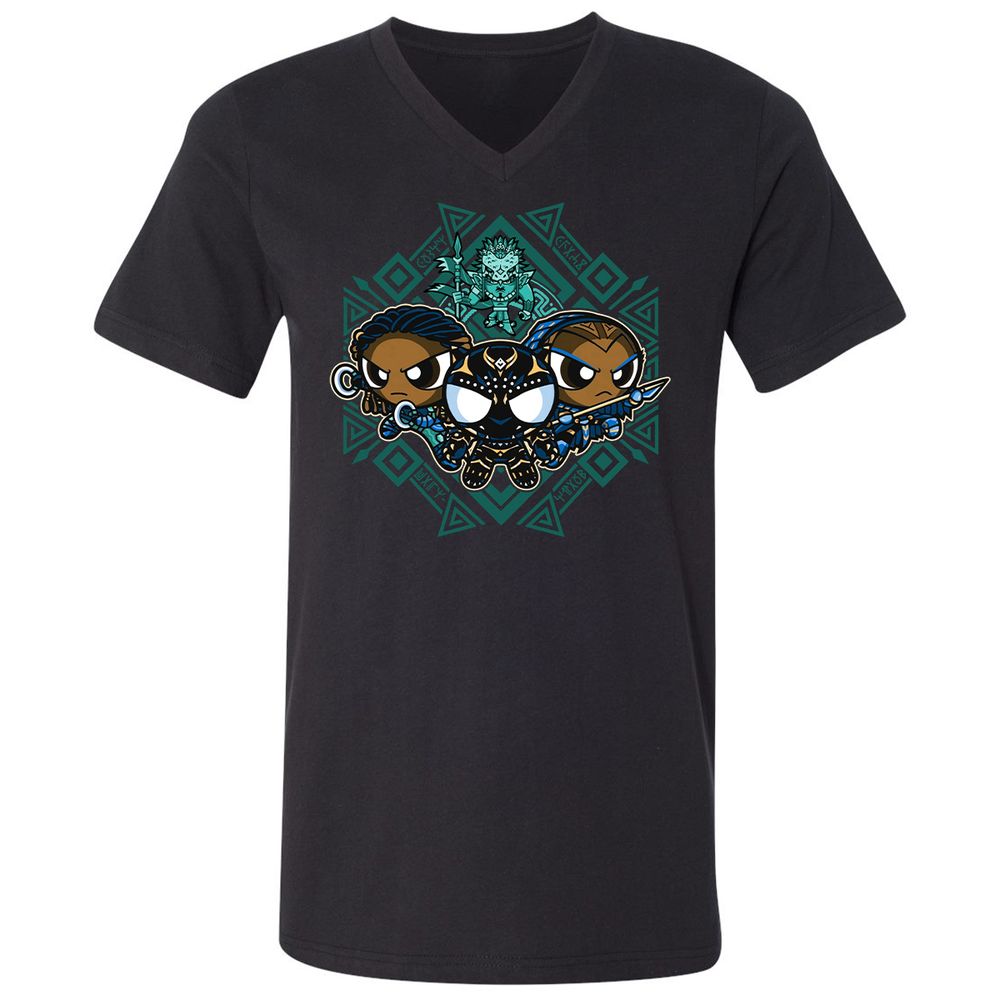 Unisex V-Neck T-Shirt - FB2L4H9X - Black - 1