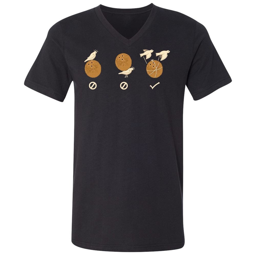 Unisex V-Neck T-Shirt - H9T11P8N - Black - 1