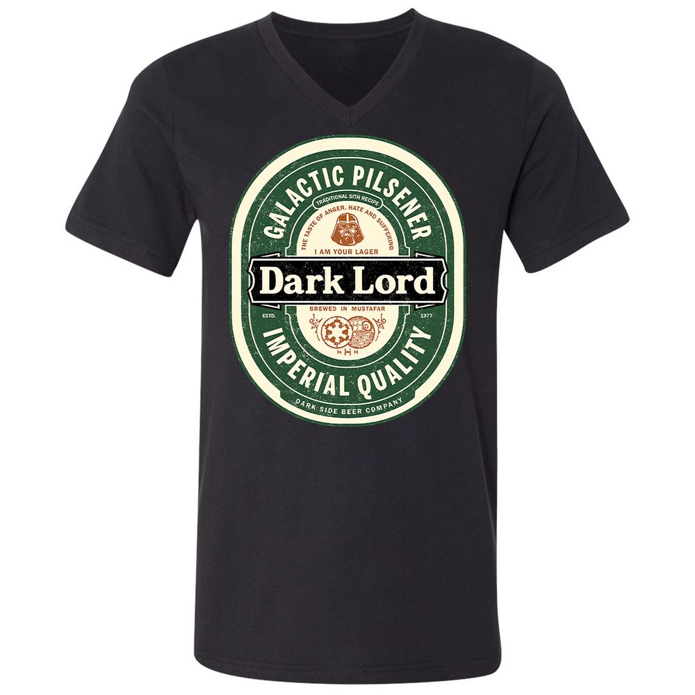 Unisex V-Neck T-Shirt - XUTQ4U7Y - Black - 1