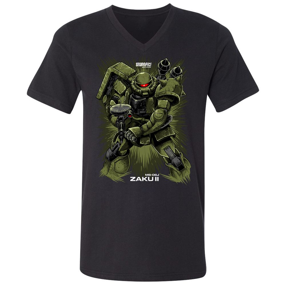 Unisex V-Neck T-Shirt - X85NZQ89 - Black - 1