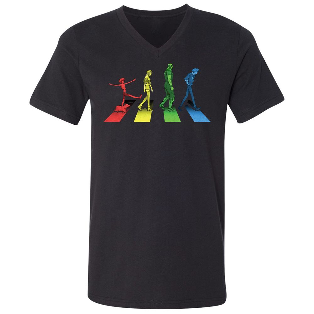 Unisex V-Neck T-Shirt - C8XSECXU - Black - 1