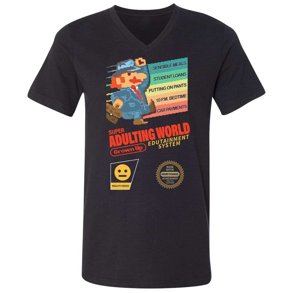 Unisex V-Neck T-Shirt - JHG95V9V - Black - 1