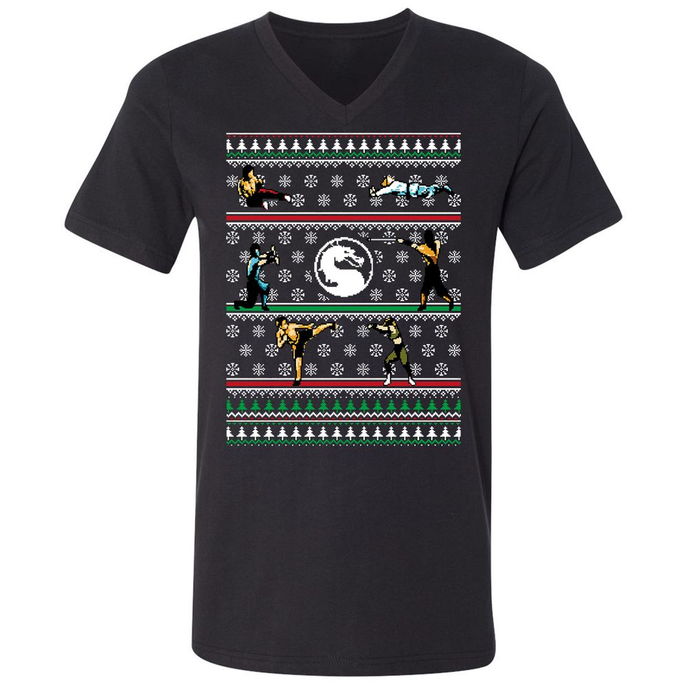 Unisex V-Neck T-Shirt - FEUL3ETK - Black - 1
