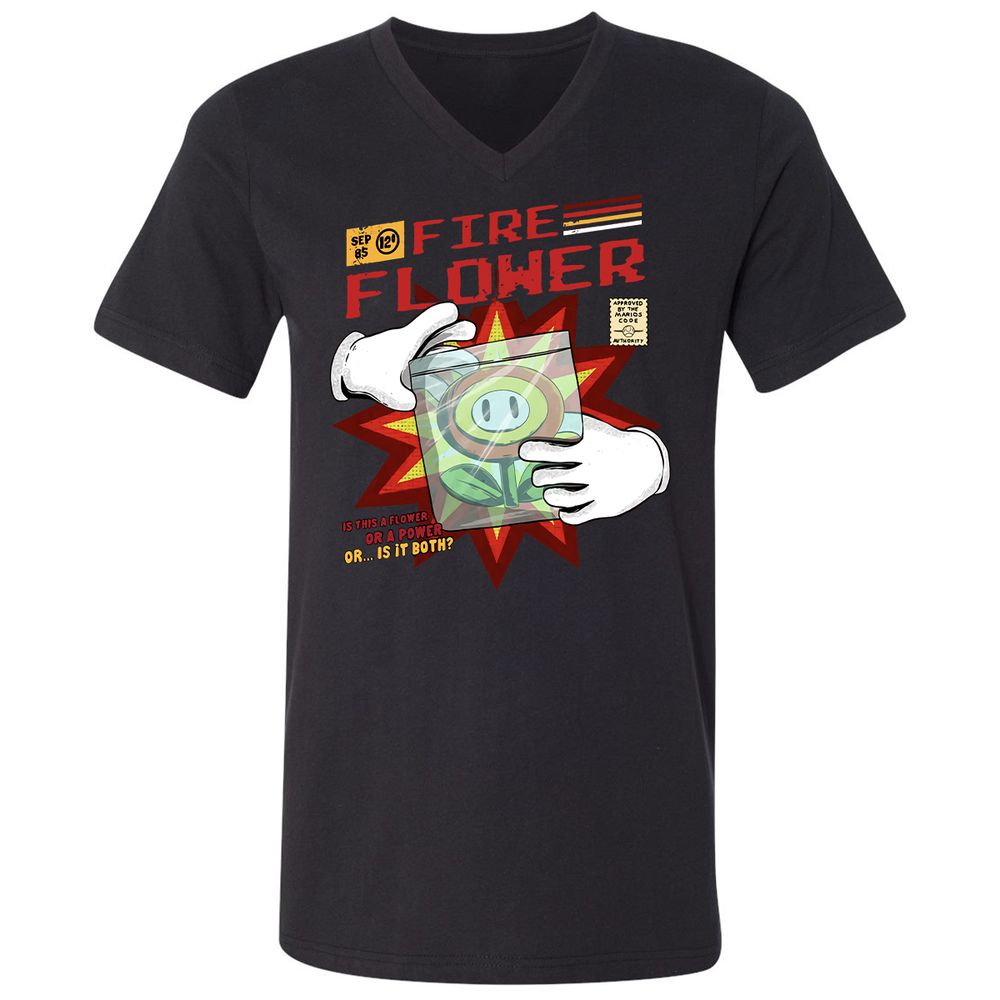 Unisex V-Neck T-Shirt - Y7EM8ZXW - Black - 1