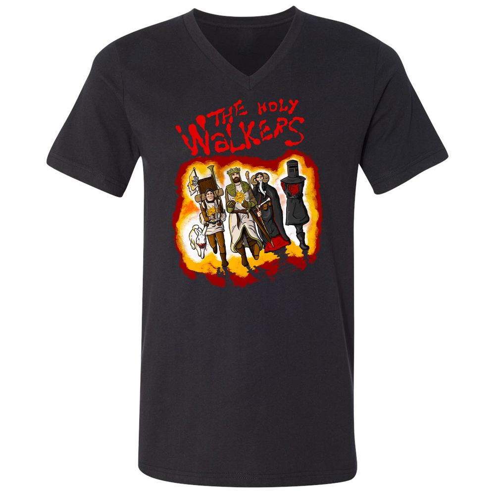 Unisex V-Neck T-Shirt - D8G7JVLV - Black - 1