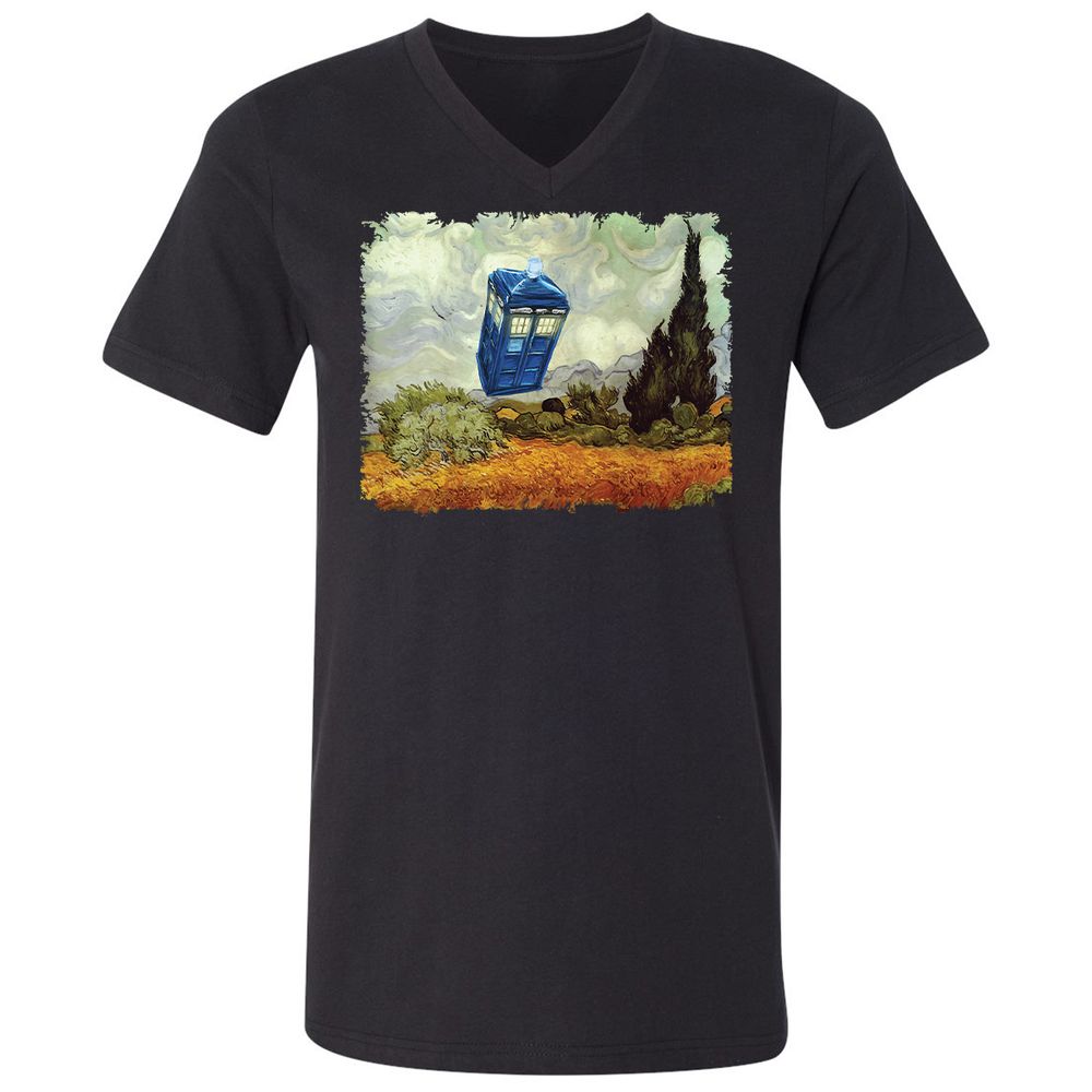 Unisex V-Neck T-Shirt - VD6FTRWC - Black - 1