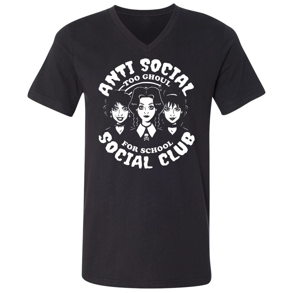 Unisex V-Neck T-Shirt - Q78NJGAG - Black - 1