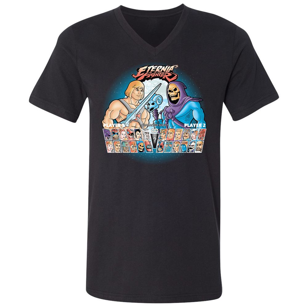 Unisex V-Neck T-Shirt - Q2V9HDHV - Black - 1