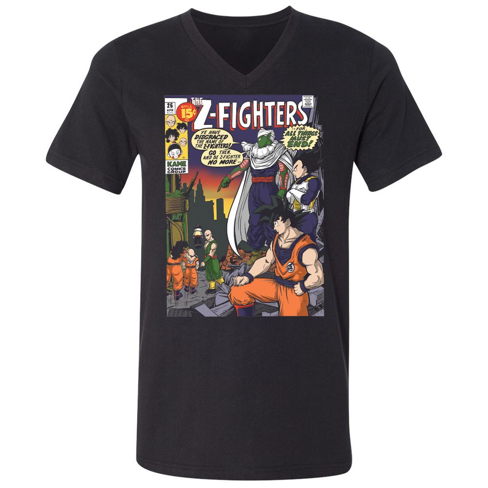 Unisex V-Neck T-Shirt - 8SUQC3H9 - Black - 1