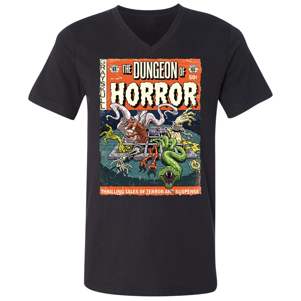 Unisex V-Neck T-Shirt - 1BFDZHPF - Black - 1