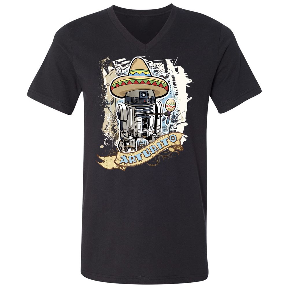 Unisex V-Neck T-Shirt - RU3BUDYA - Black - 1