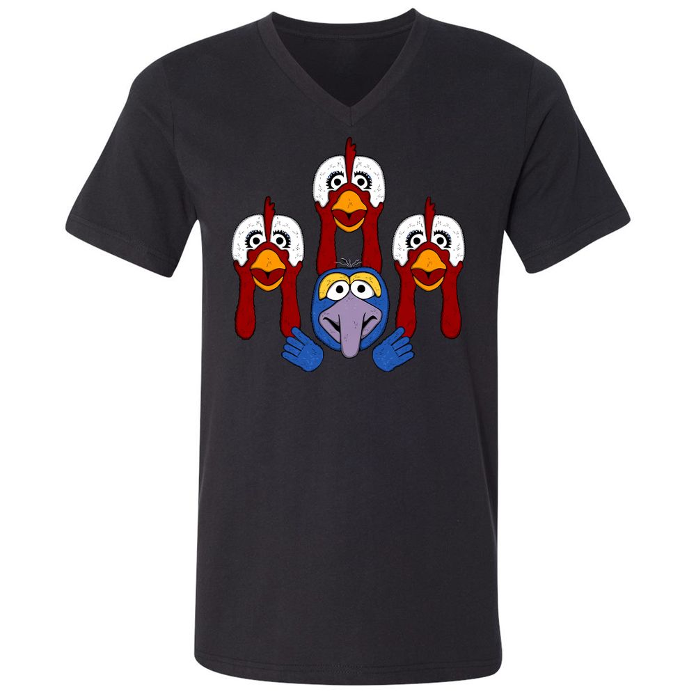 Unisex V-Neck T-Shirt - KV7TS52U - Black - 1