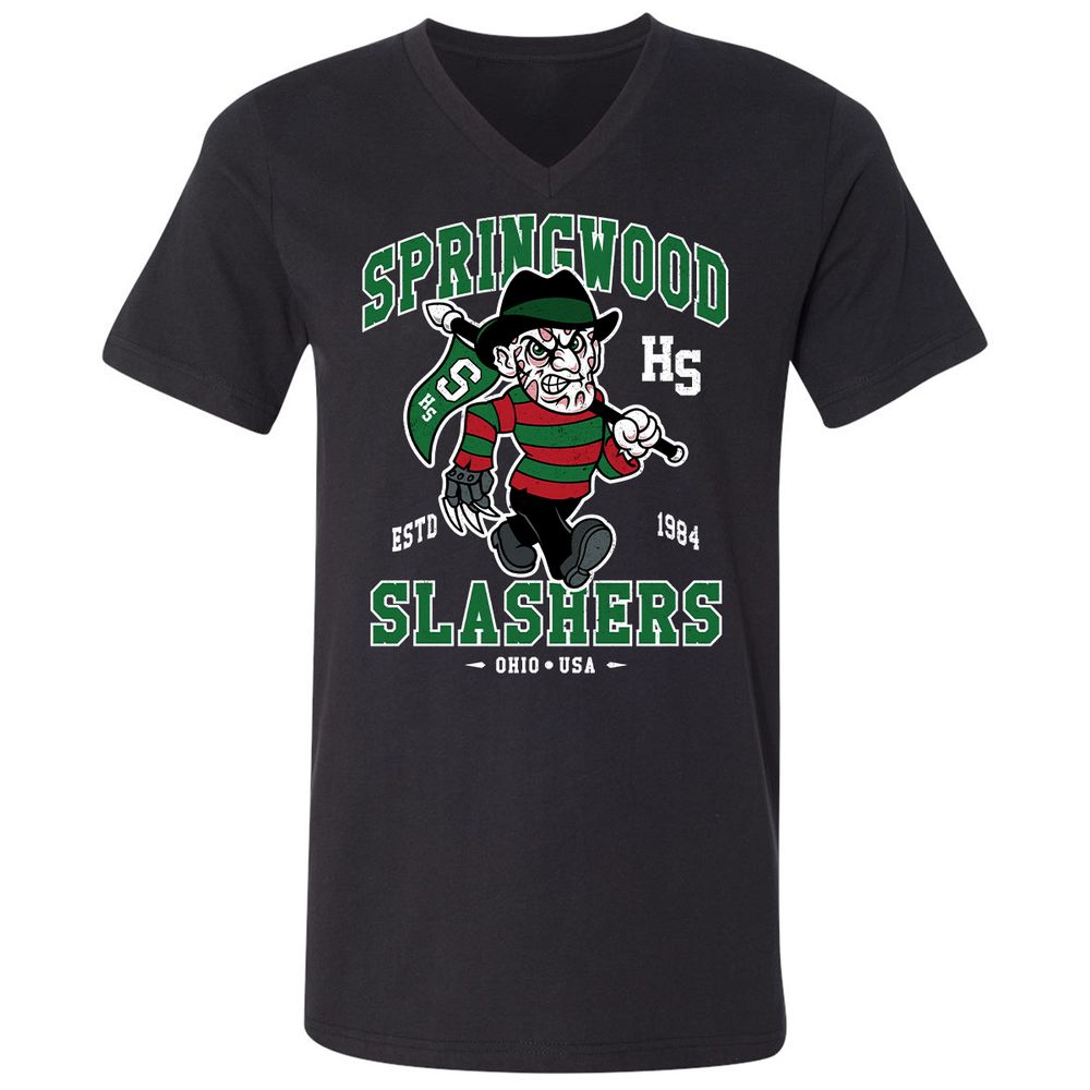 Unisex V-Neck T-Shirt - PNNKP9X3 - Black - 1