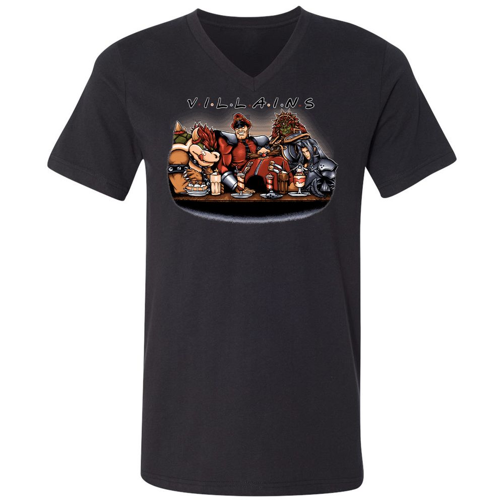 Unisex V-Neck T-Shirt - 3RR22SFN - Black - 1