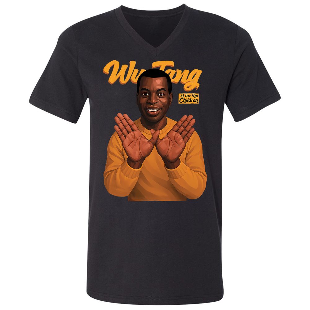 Unisex V-Neck T-Shirt - 67QQ5VEH - Black - 1