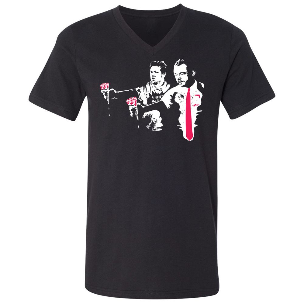 Unisex V-Neck T-Shirt - 18DFFRWE - Black - 1