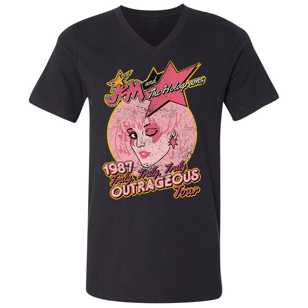 Unisex V-Neck T-Shirt - 4Y2HTL2P - Black - 1